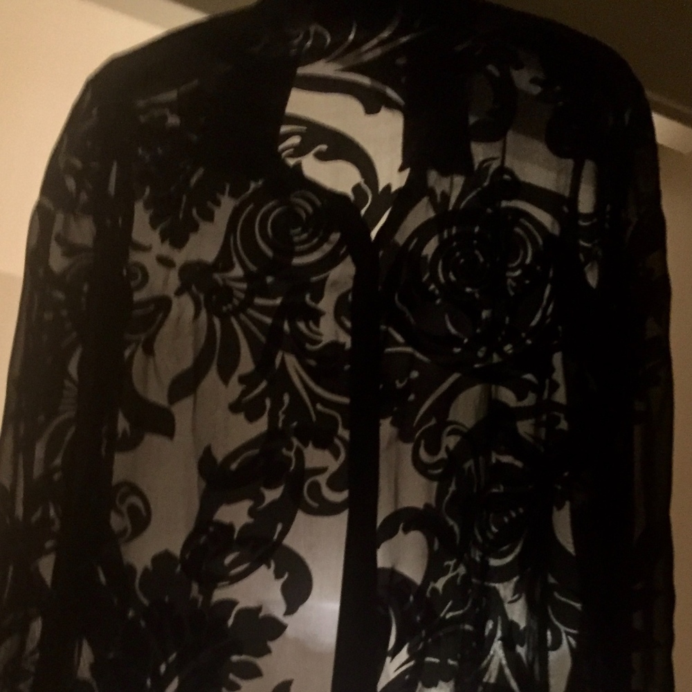GIANNI VERSACE COLLECTION SHEER BLACK BLOUSE, TOP